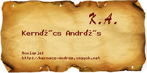 Kernács András névjegykártya